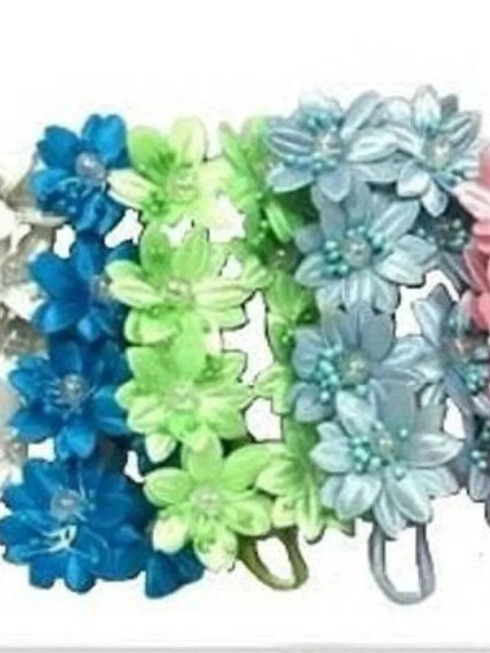 Satin Flowers with Clear Pearls on Stem Craft Party Supplies Corsage Flower Stem